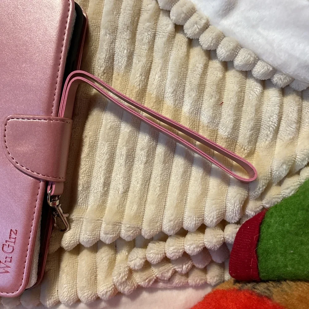 New WuGiz Case for Samsung Calay 22 5G wristlet(rose/pink) with screen protector